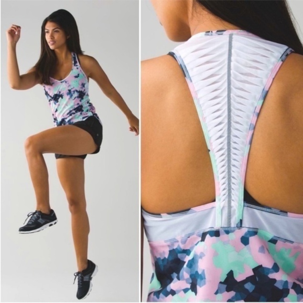Lululemon Vent It Out Singlet Clouded Dreams Multi / White Rare